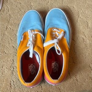 Vans Two-Tone Blue and Orange Low-Top Sneakers